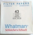 英国Whatman 1443-090，Grade 43无灰级定量滤纸，16 μm，9CM